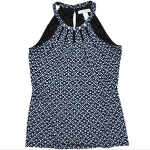 White House Black Market blue Spring Summer halter tank XS like new.